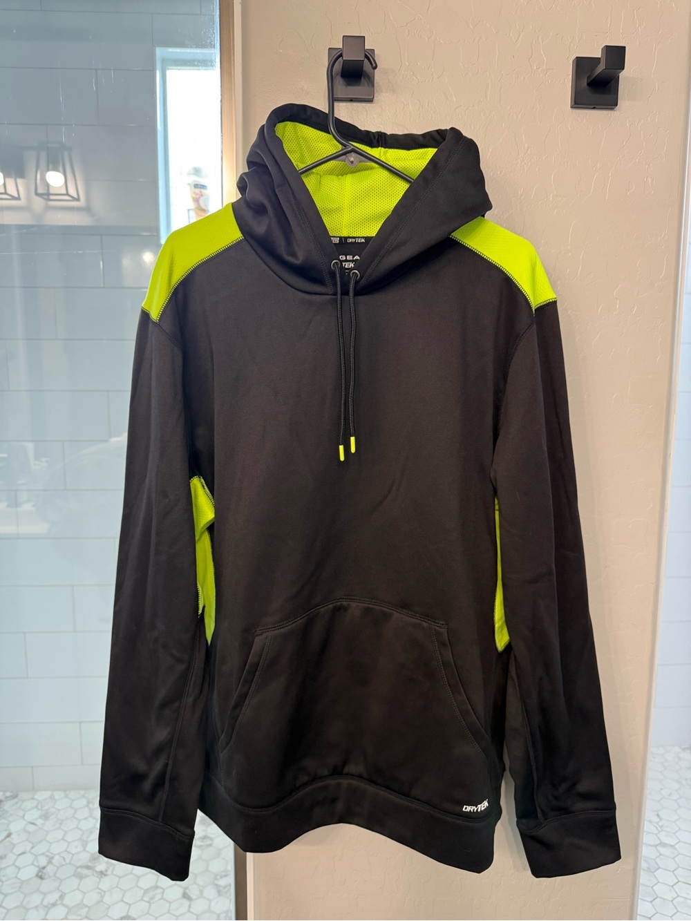 tek gear Black and Neon Yellow Performance Hoodie